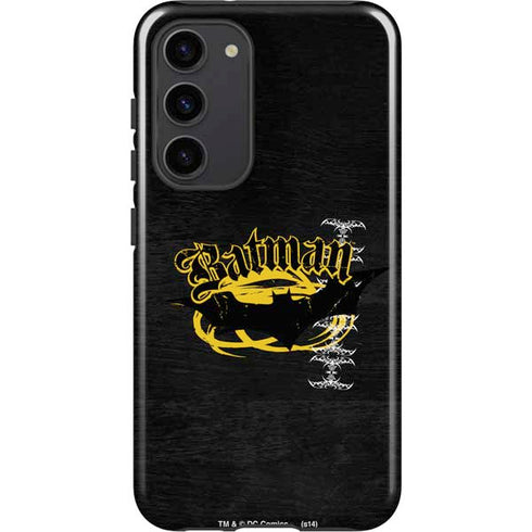 DC Comics Batman Dark Knight Logo Yellow & Black Galaxy S23 Plus Pro Case