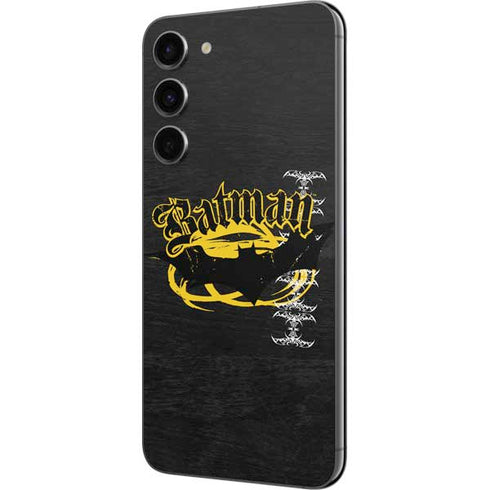 DC Comics Batman Dark Knight Logo Yellow & Black Galaxy S23 Plus Skin