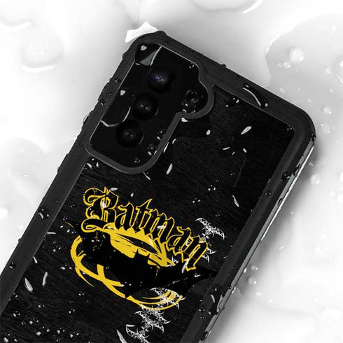 DC Comics Batman Dark Knight Logo Yellow & Black Galaxy S23 Plus Waterproof Case