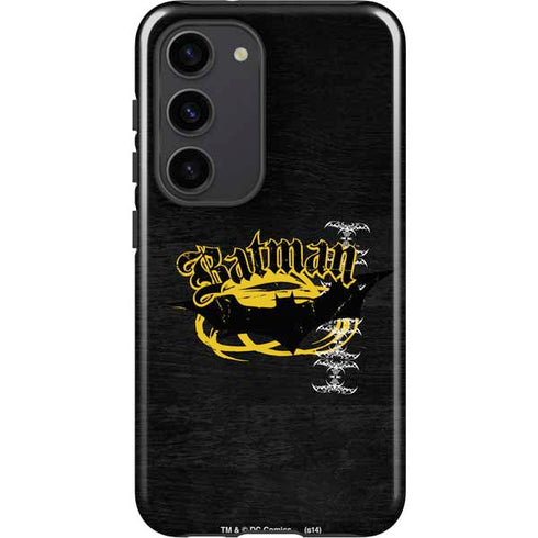 DC Comics Batman Dark Knight Logo Yellow & Black Galaxy S23 Pro Case