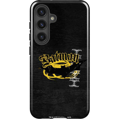 DC Comics Batman Dark Knight Logo Yellow & Black Galaxy S24 Plus Impact Case