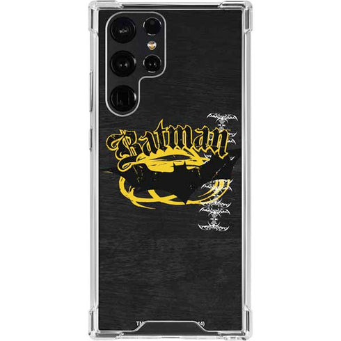 DC Comics Batman Dark Knight Logo Yellow & Black Galaxy S24 Ultra Clear Case