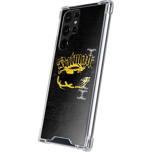 DC Comics Batman Dark Knight Logo Yellow & Black Galaxy S24 Ultra Clear Case