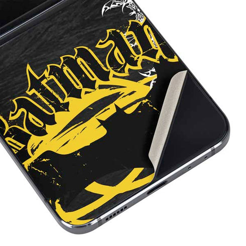 DC Comics Batman Dark Knight Logo Yellow & Black Galaxy Z Flip5 5G Skin