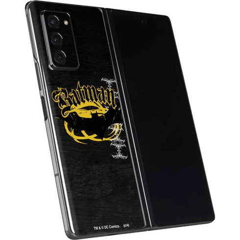 DC Comics Batman Dark Knight Logo Yellow & Black Galaxy Z Fold2 5G Skin