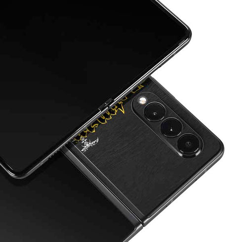 DC Comics Batman Dark Knight Logo Yellow & Black Galaxy Z Fold3 5G Skin