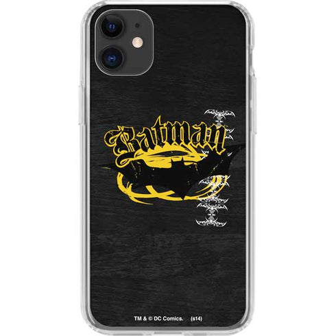DC Comics Batman Dark Knight Logo Yellow & Black iPhone 11 Clear Case
