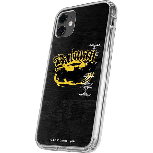 DC Comics Batman Dark Knight Logo Yellow & Black iPhone 11 Clear Case