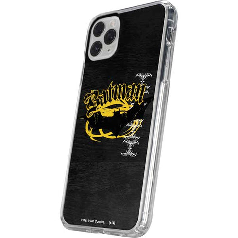 DC Comics Batman Dark Knight Logo Yellow & Black iPhone 11 Pro Clear Case