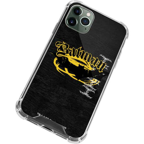 DC Comics Batman Dark Knight Logo Yellow & Black iPhone 11 Pro Max Clear Case