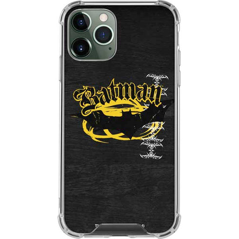DC Comics Batman Dark Knight Logo Yellow & Black iPhone 11 Pro Max Clear Case
