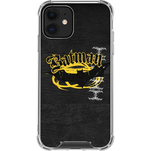 DC Comics Batman Dark Knight Logo Yellow & Black iPhone 12 Clear Case