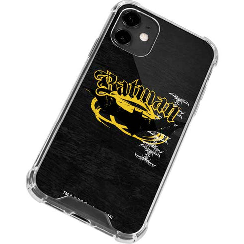 DC Comics Batman Dark Knight Logo Yellow & Black iPhone 12 Clear Case
