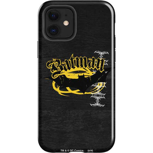 DC Comics Batman Dark Knight Logo Yellow & Black iPhone 12 Impact Case