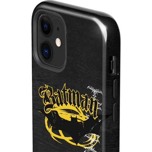DC Comics Batman Dark Knight Logo Yellow & Black iPhone 12 Impact Case
