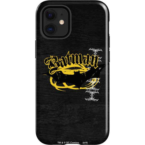 DC Comics Batman Dark Knight Logo Yellow & Black iPhone 12 Mini Impact Case