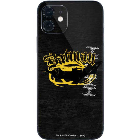 DC Comics Batman Dark Knight Logo Yellow & Black iPhone 12 Mini Skin