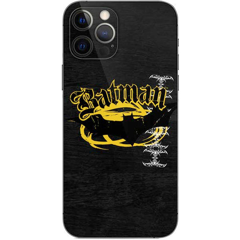 DC Comics Batman Dark Knight Logo Yellow & Black iPhone 12 Pro Skin