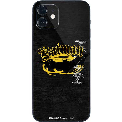DC Comics Batman Dark Knight Logo Yellow & Black iPhone 12 Skin