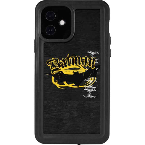 DC Comics Batman Dark Knight Logo Yellow & Black iPhone 12 Waterproof Case