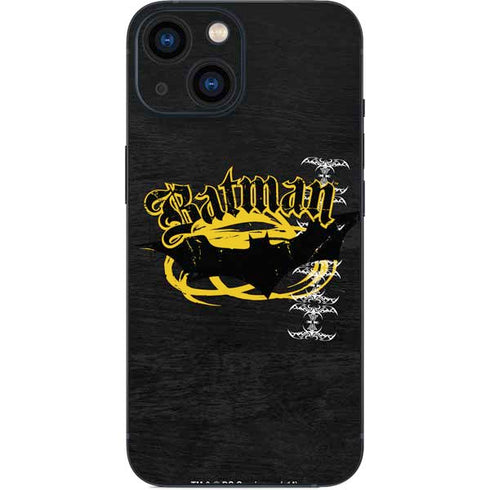 DC Comics Batman Dark Knight Logo Yellow & Black iPhone 13 Mini Skin