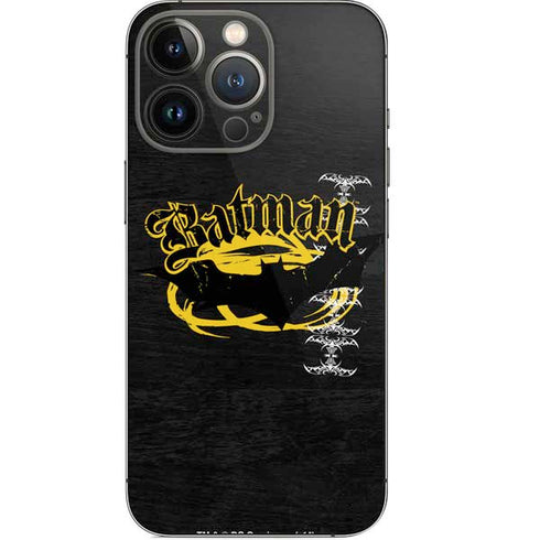 DC Comics Batman Dark Knight Logo Yellow & Black iPhone 13 Pro Skin