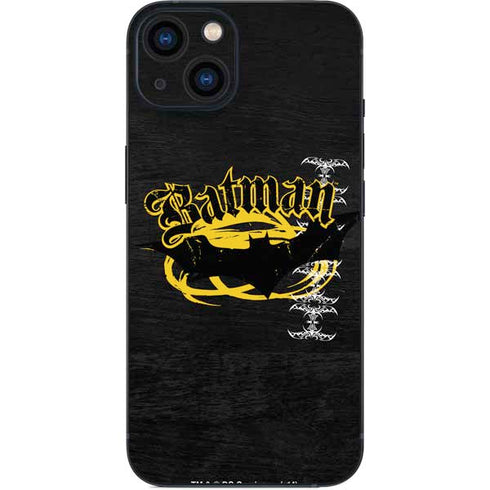DC Comics Batman Dark Knight Logo Yellow & Black iPhone 13 Skin