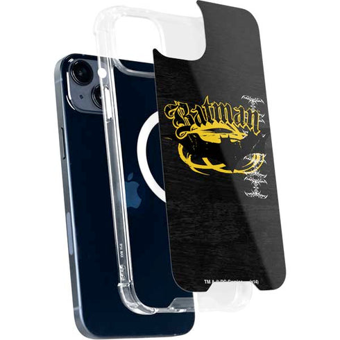 DC Comics Batman Dark Knight Logo Yellow & Black iPhone 14 Plus MagSafe Case
