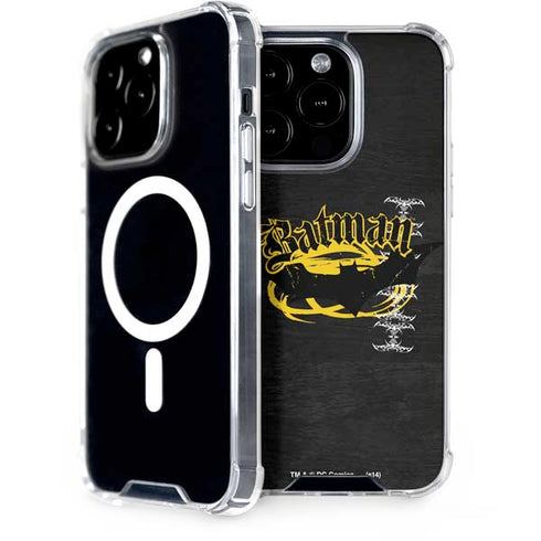 DC Comics Batman Dark Knight Logo Yellow & Black iPhone 14 Pro MagSafe Case
