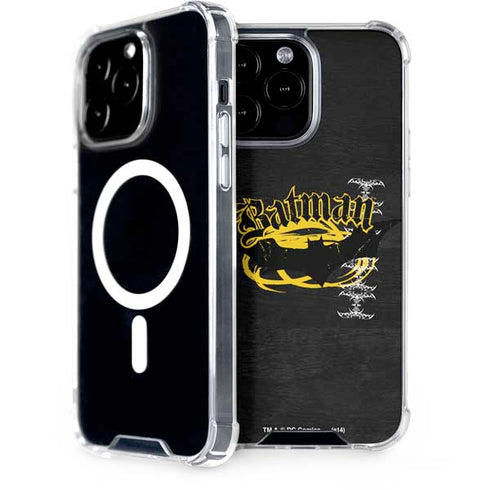 DC Comics Batman Dark Knight Logo Yellow & Black iPhone 14 Pro Max MagSafe Case