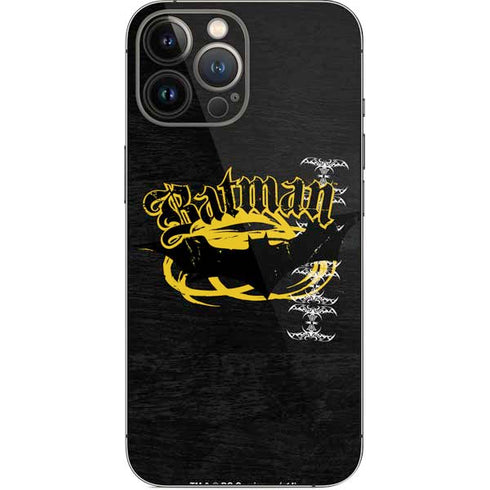 DC Comics Batman Dark Knight Logo Yellow & Black iPhone 14 Pro Max Skin