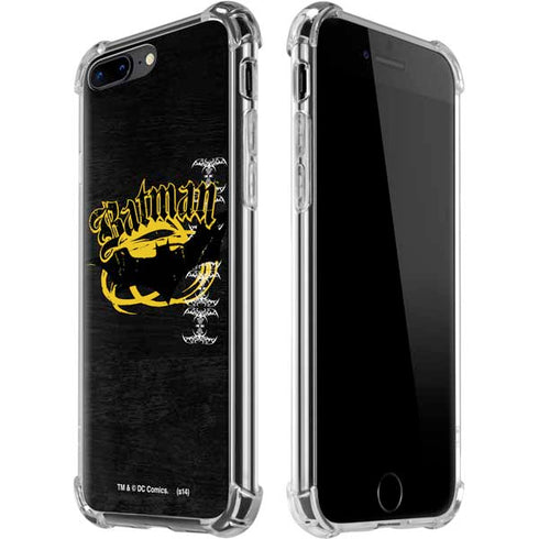 DC Comics Batman Dark Knight Logo Yellow & Black iPhone 7/8 Plus Clear Case