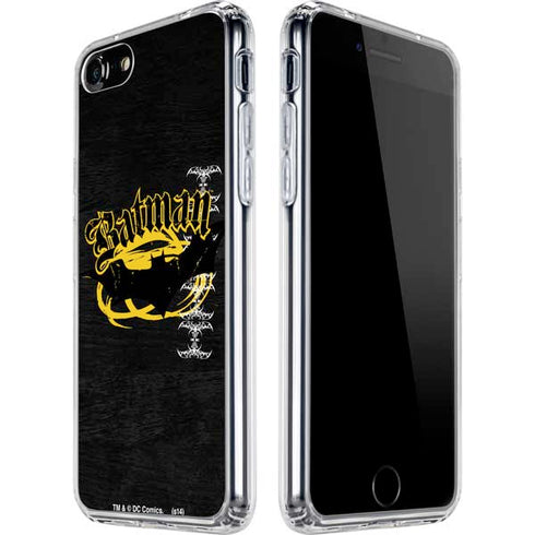 DC Comics Batman Dark Knight Logo Yellow & Black iPhone SE (2nd & 3rd Gen) Clear Case