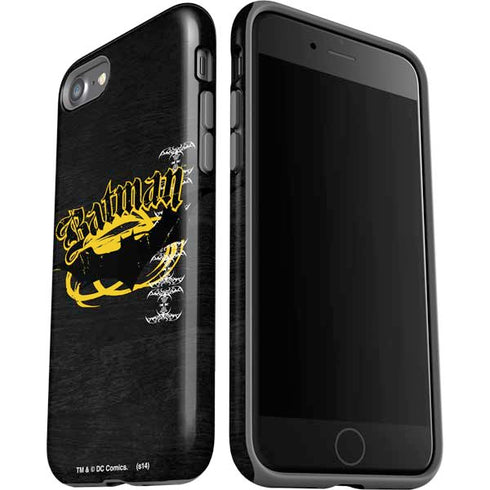 DC Comics Batman Dark Knight Logo Yellow & Black iPhone SE (2nd & 3rd Gen) Pro Case