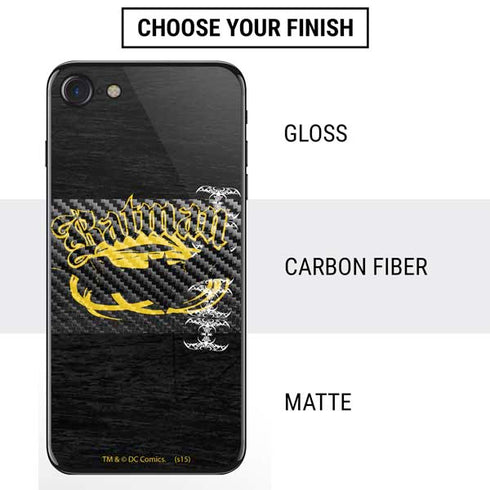 DC Comics Batman Dark Knight Logo Yellow & Black iPhone SE (2nd & 3rd Gen) Skin