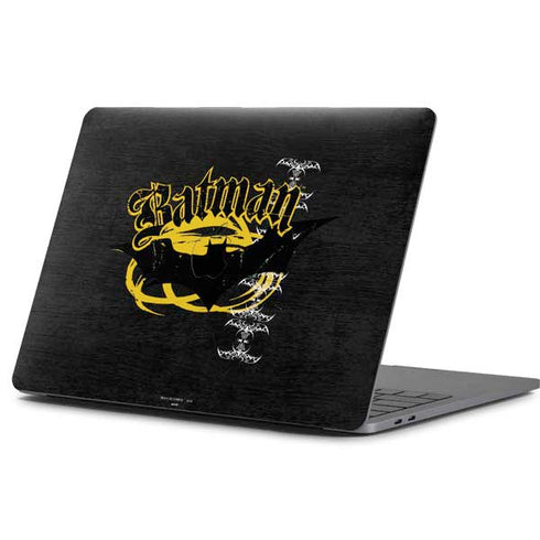 DC Comics Batman Dark Knight Logo Yellow & Black Apple MacBook Pro 13-inch Skin