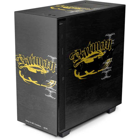 DC Comics Batman Dark Knight Logo Yellow & Black NZXT H510 Compact ATX Mid-Tower Case Skin