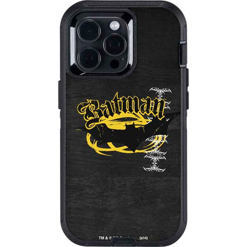 DC Comics Batman Dark Knight Logo Yellow & Black Otterbox Defender iPhone Skin