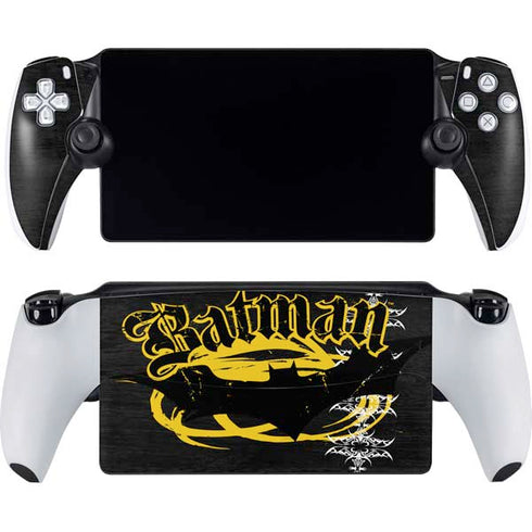 DC Comics Batman Dark Knight Logo Yellow & Black PlayStation Portal Remote Player Skin