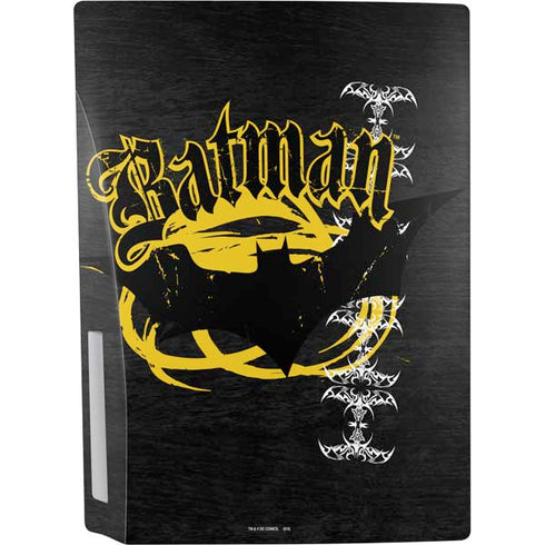 DC Comics Batman Dark Knight Logo Yellow & Black PS5 Bundle Skin