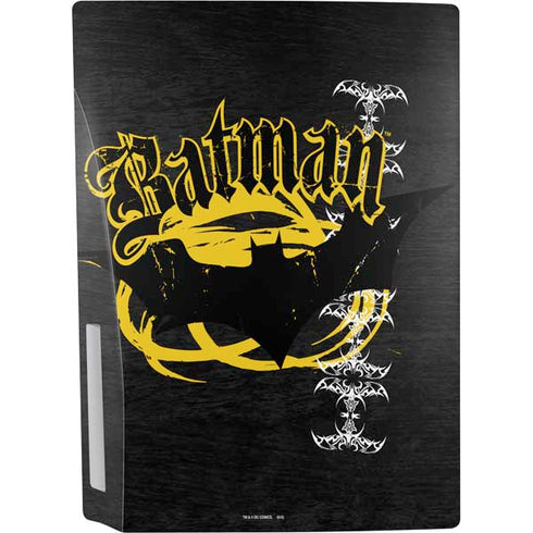 DC Comics Batman Dark Knight Logo Yellow & Black PS5 Console Skin