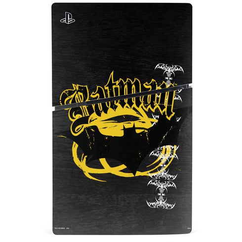 DC Comics Batman Dark Knight Logo Yellow & Black PS5 Slim Disk Console Skin