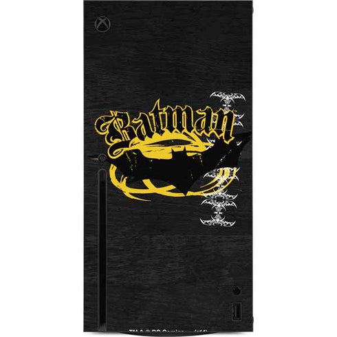 DC Comics Batman Dark Knight Logo Yellow & Black Xbox Series X Console Skin