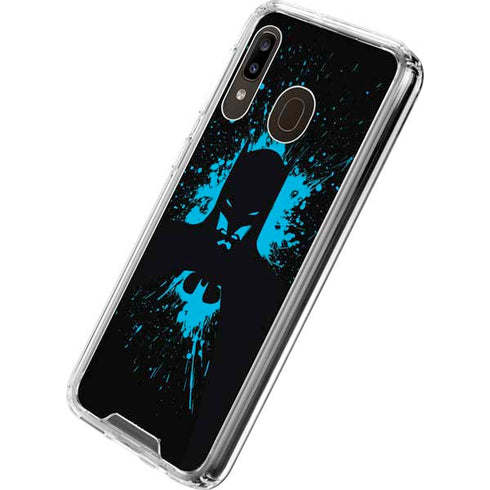 DC Comics Batman Blue Splash character shape Galaxy A30 Clear Case