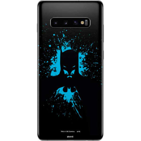 DC Comics Batman Blue Splash character shape Galaxy S10 Plus Skin