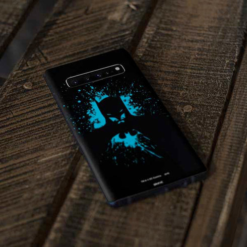 DC Comics Batman Blue Splash character shape Galaxy S10 Plus Skin