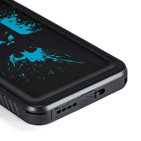DC Comics Batman Blue Splash character shape Galaxy S23 Plus Waterproof Case