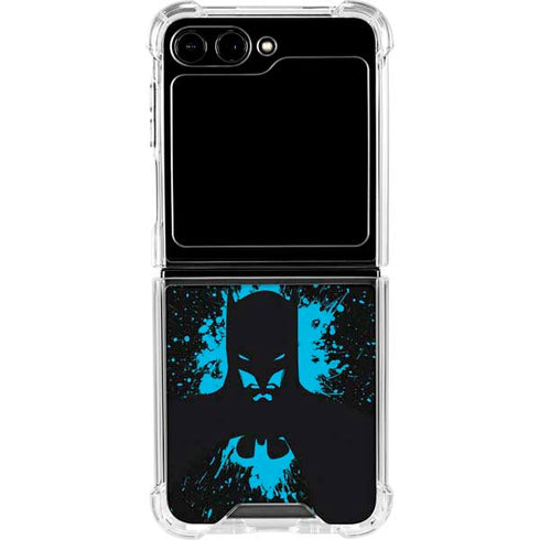 DC Comics Batman Blue Splash character shape Galaxy Z Flip5 5G Clear Case