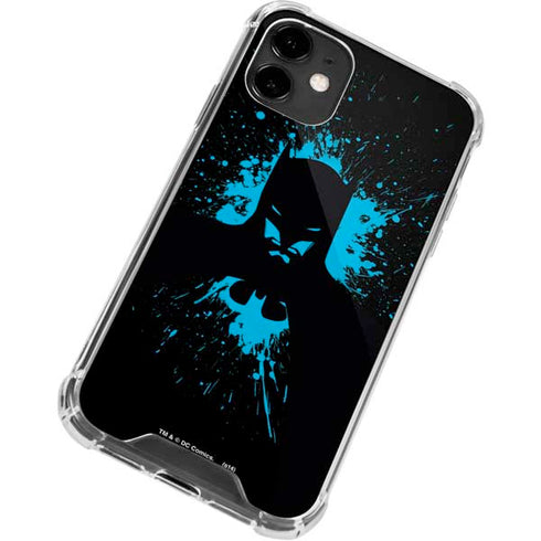 DC Comics Batman Blue Splash character shape iPhone 12 Clear Case