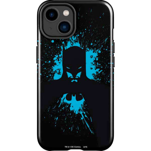 DC Comics Batman Blue Splash character shape iPhone 14 Plus Impact Case